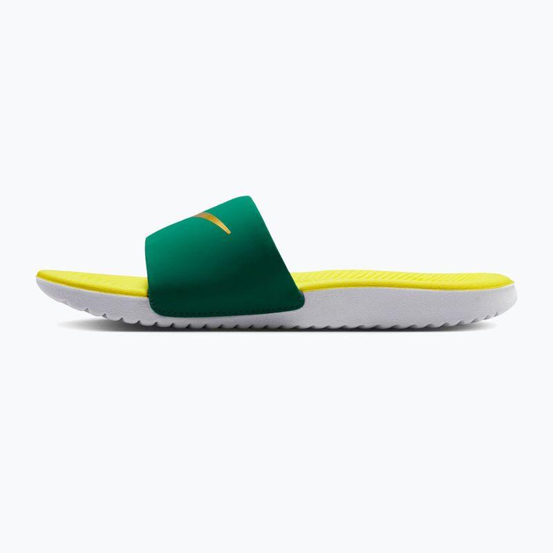 Children's flip-flops Nike Coffee malachite/sonic yellow/metallic gold 2