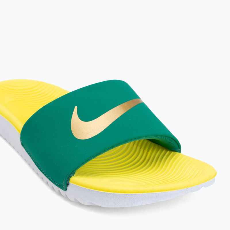 Slides Nike Coffee malachite/sonic yellow/metallic gold 7