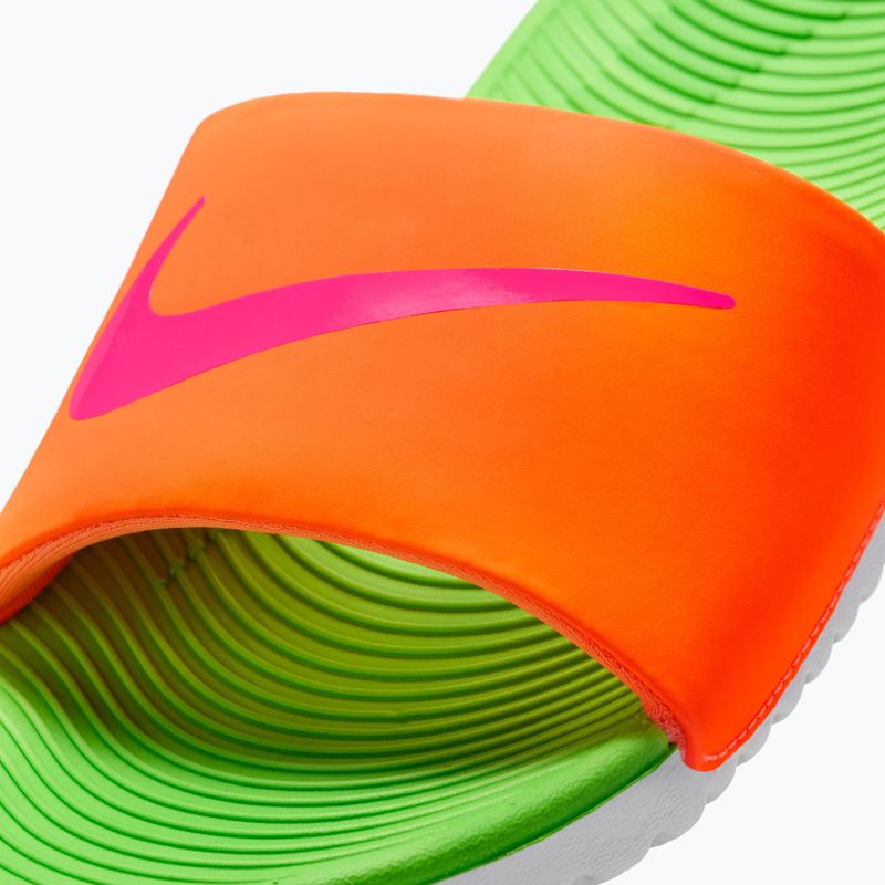 Children's flip-flops Nike Coffee total orange/green strike/hyper pink 4