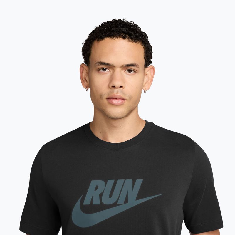 Men's running T-shirt Nike Dri-Fit Running black/mineral slate 3