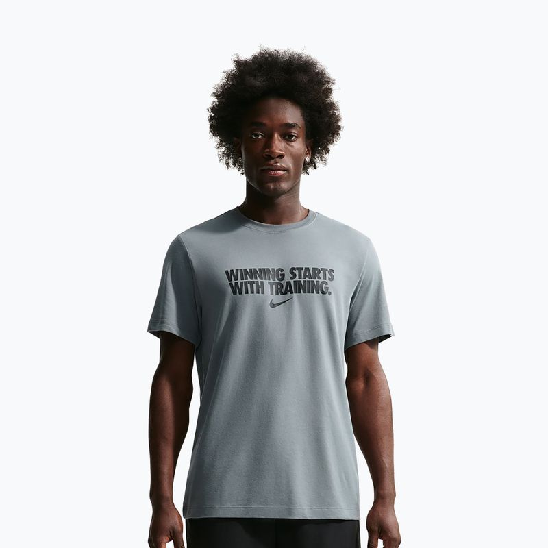 Men's training shirt Nike Dri-Fit Winning smoke grey/black/black