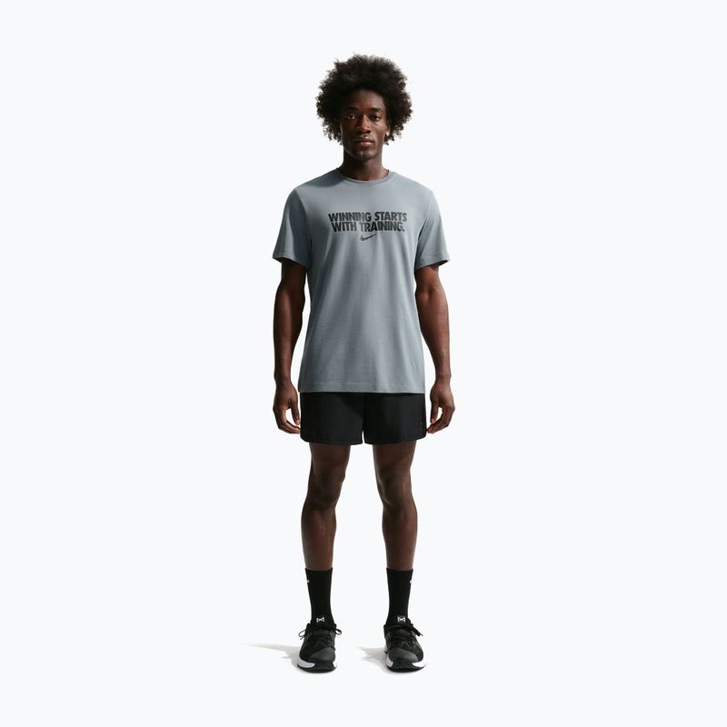 Men's training shirt Nike Dri-Fit Winning smoke grey/black/black 2