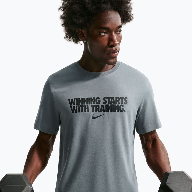 Men's training shirt Nike Dri-Fit Winning smoke grey/black/black 3