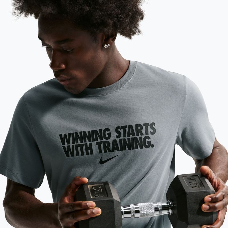 Men's training shirt Nike Dri-Fit Winning smoke grey/black/black 5