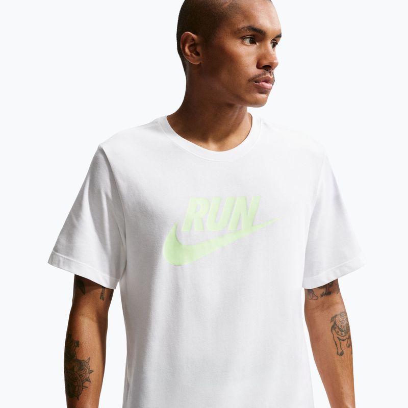 Men's running T-shirt Nike Dri-Fit Running white/barely volt 4