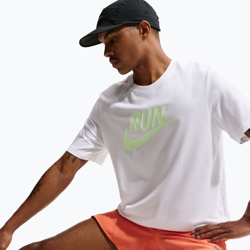 Men's running T-shirt Nike Dri-Fit Running white/barely volt 6