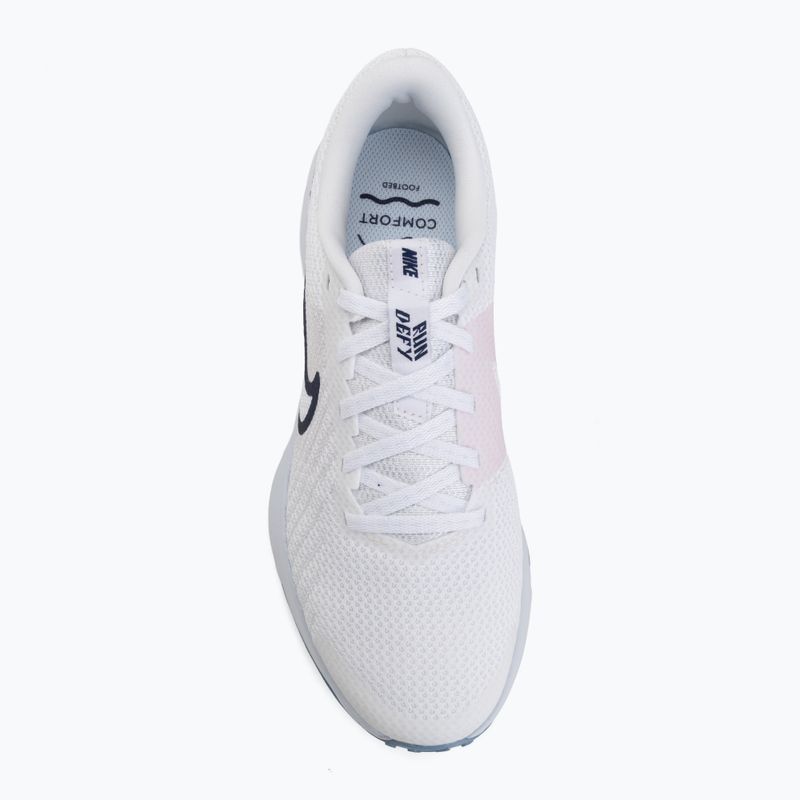 Women's running shoes Nike Run Defy white/football grey/work blue/blue void 5
