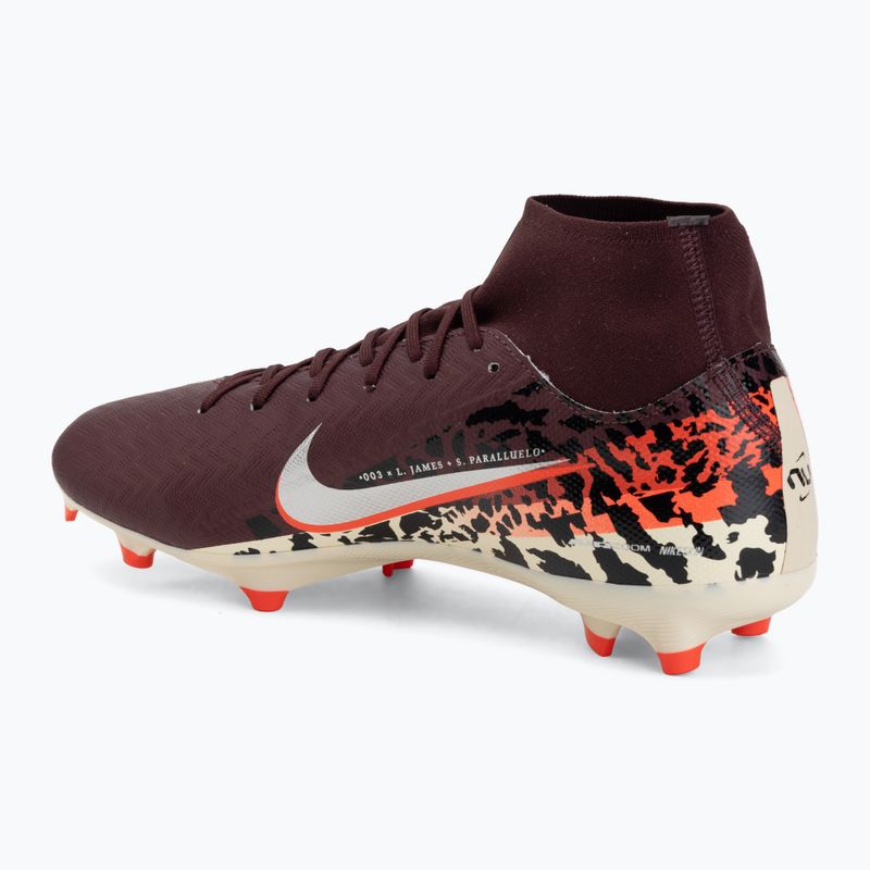 Men's football boots Nike United Mercurial Superfly 10 Academy MG burgundy crush/metallic silver 3