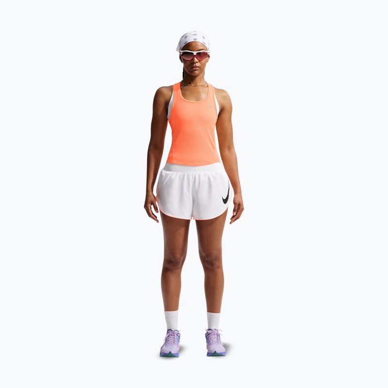 Women's running shorts Nike Tempo Swoosh Dri-Fit Mid-Rise Brief-Lined white/orange pulse/black 2