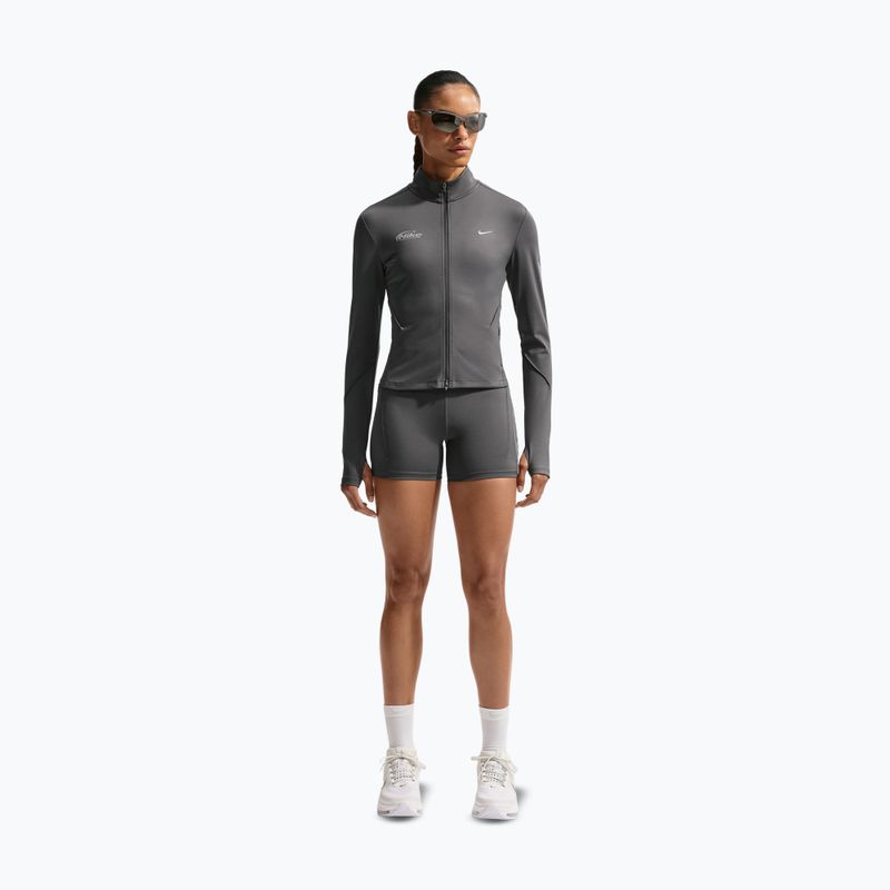 Women's running sweatshirt Nike Swift Dri-Fit Full Zip Mid-Layer medium ash 2