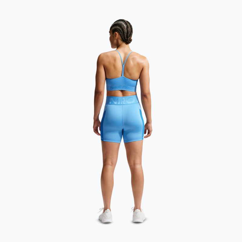 Women's shorts Nike Pro Sculpt High Waisted 5" Biker university blue/light photo blue/white 3