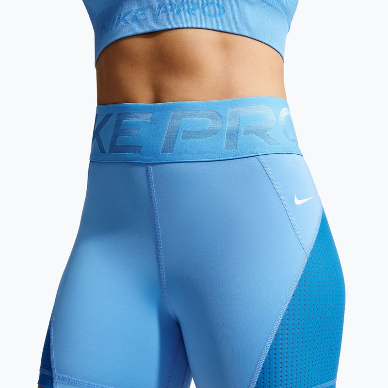 Women's shorts Nike Pro Sculpt High Waisted 5" Biker university blue/light photo blue/white 5