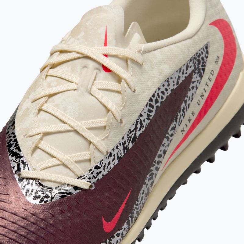 Men's football boots Nike United Phantom 6 Low Academy TF burgundy crush/fossil/university red 2