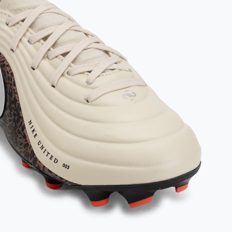 Children's football boots Nike United Jr. Tiempo Maestro Academy MG fossil/burgundy crush/metallic silver 7