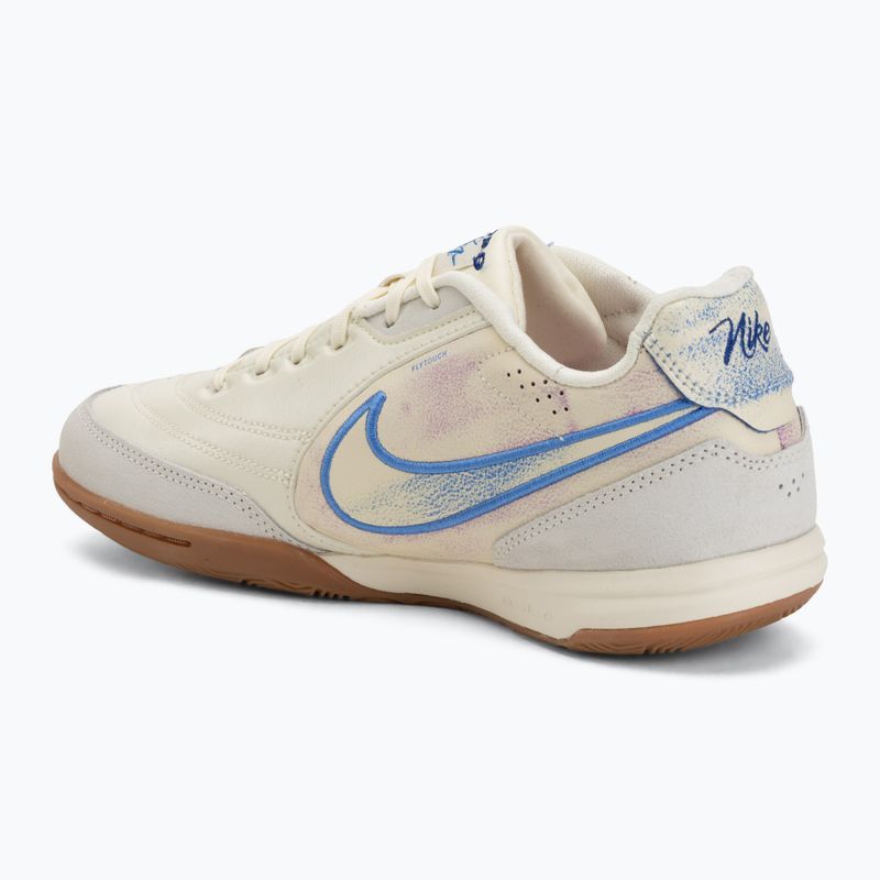 Men's football boots Nike Tiempo Streetgato PRM IC coconut milk/gum medium brown/blue crystal 3
