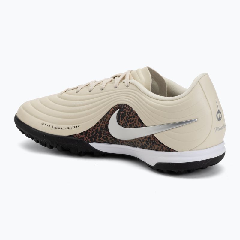 Men's football boots Nike United Tiempo Maestro Academy TF fossil/burgundy crush/metallic silver 3