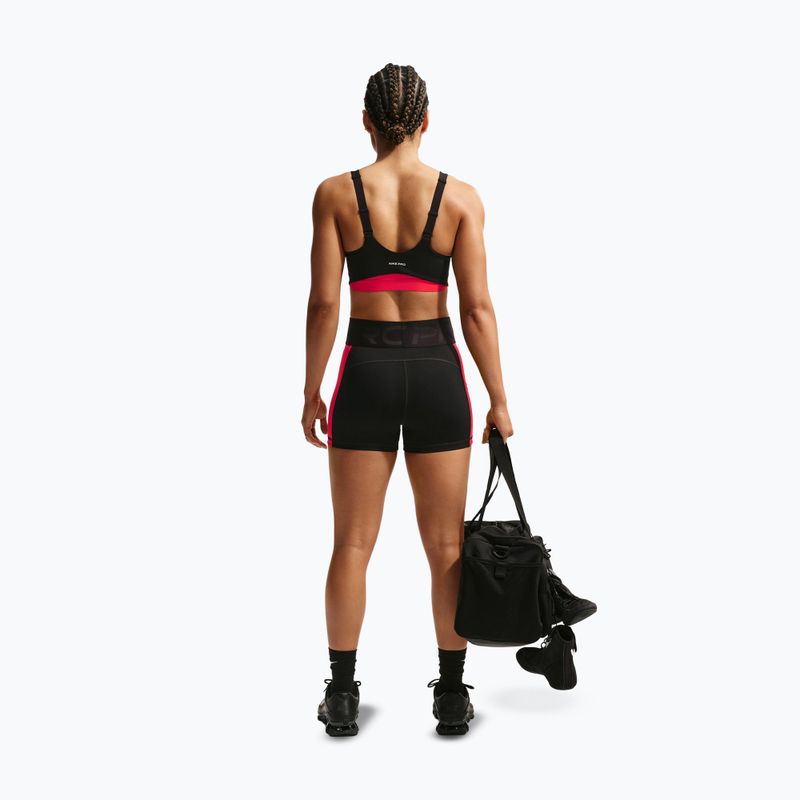 Women's training shorts Nike Pro Sculpt Dri-Fit High-Waisted Biker 5" black/light crimson/white 3