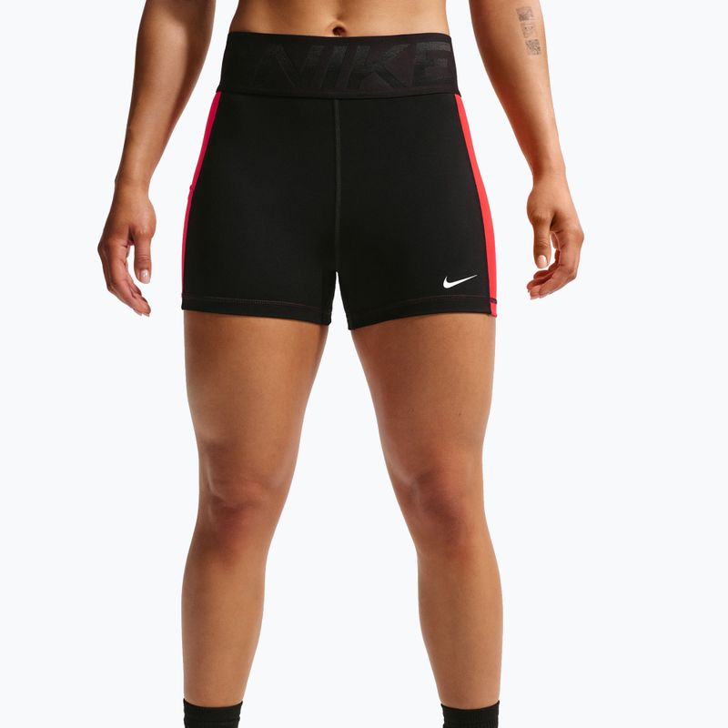 Women's training shorts Nike Pro Sculpt Dri-Fit High-Waisted Biker 5" black/light crimson/white 5