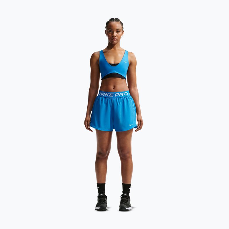 Women's training shorts Nike Pro 2in1 light photo blue/white 2