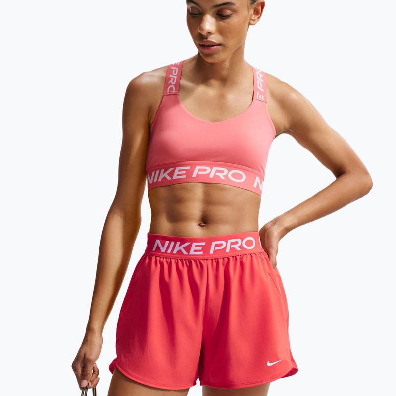 Women's training shorts Nike Pro 2in1 light crimson/white 5