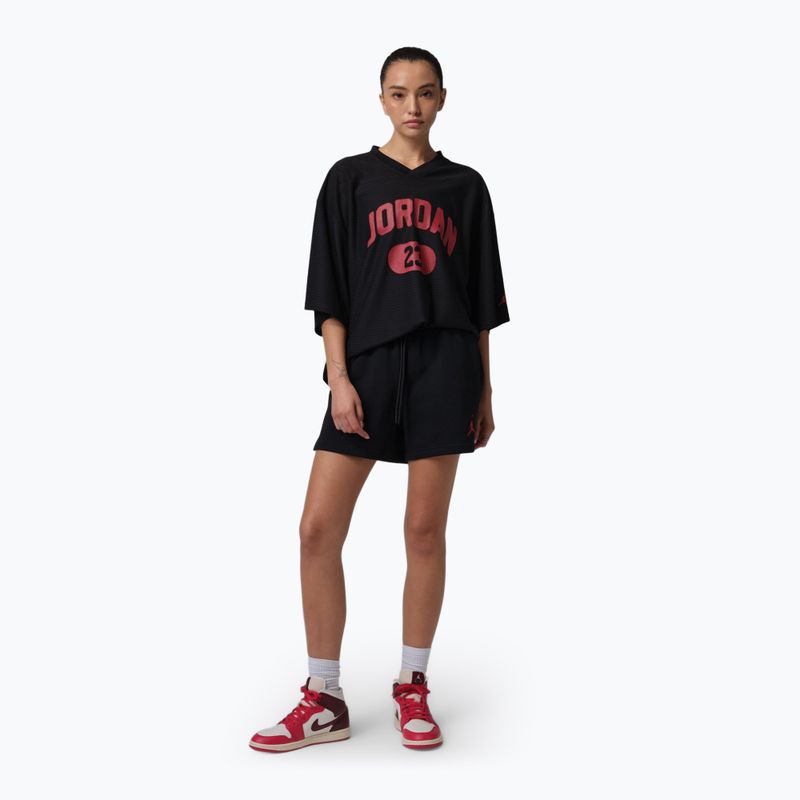 Women's shorts Jordan Fleece black/gym red 2