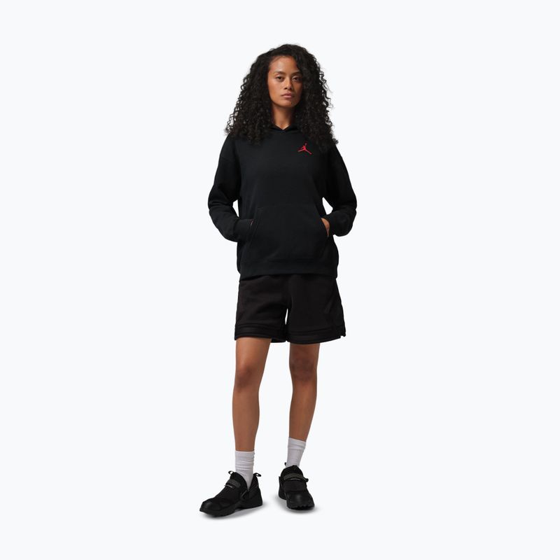 Women's sweatshirt Jordan Fleece Hoodie black/gym red 2