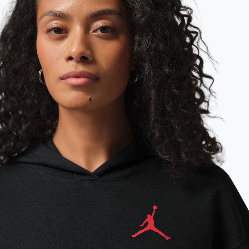 Women's sweatshirt Nike Jordan Fleece Hoodie black/gym red 4