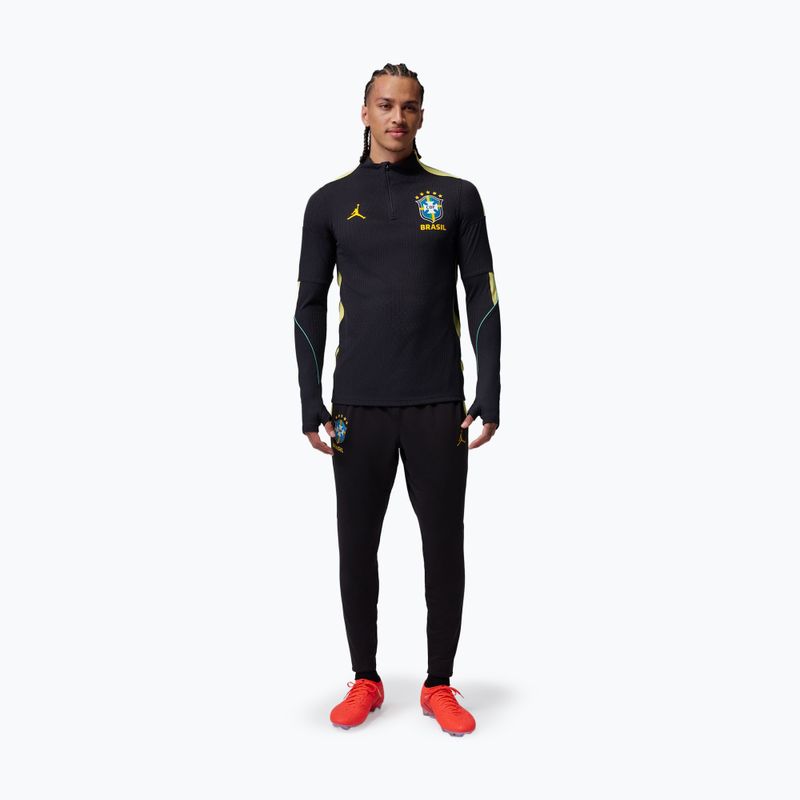 Men's football long sleeve Brazil Strike Elite Jordan Dri-Fit Drill Top black/yellow pulse/light mint/P109C 2