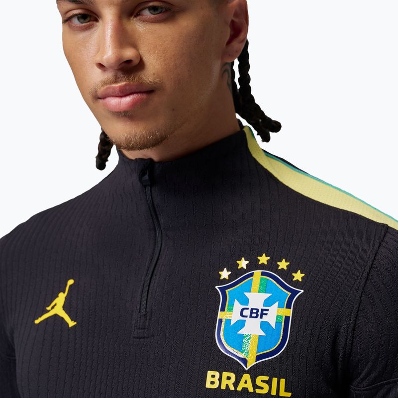 Men's football long sleeve Brazil Strike Elite Jordan Dri-Fit Drill Top black/yellow pulse/light mint/P109C 4