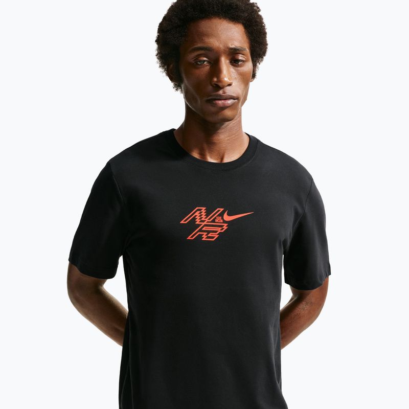 Men's running T-shirt Nike AeroSwift Dri-Fit black/bright crimson 4