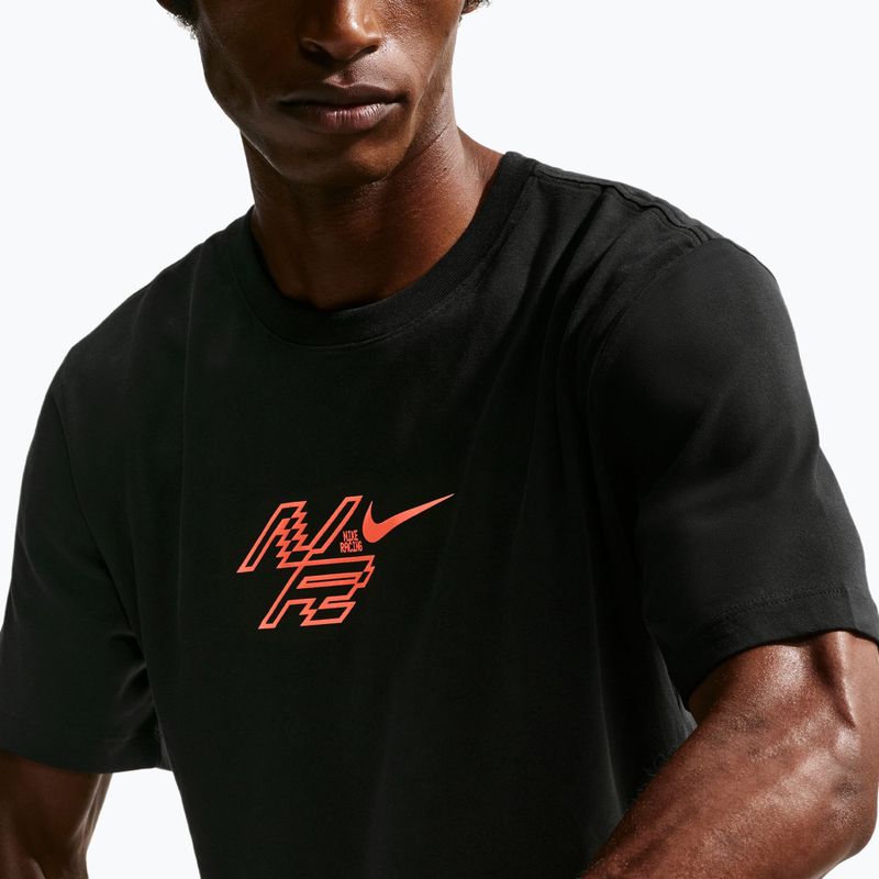 Men's running T-shirt Nike AeroSwift Dri-Fit black/bright crimson 5