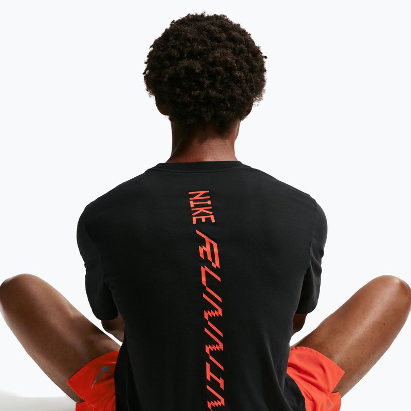 Men's running T-shirt Nike AeroSwift Dri-Fit black/bright crimson 6