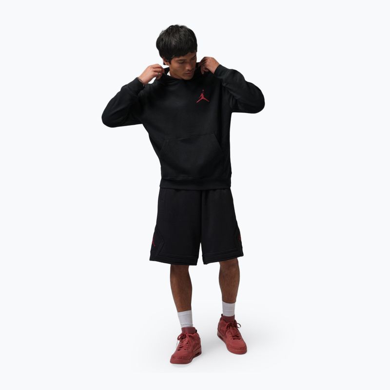 Men's sweatshirt  Jordan Pullover Hoodie black/gym red 2