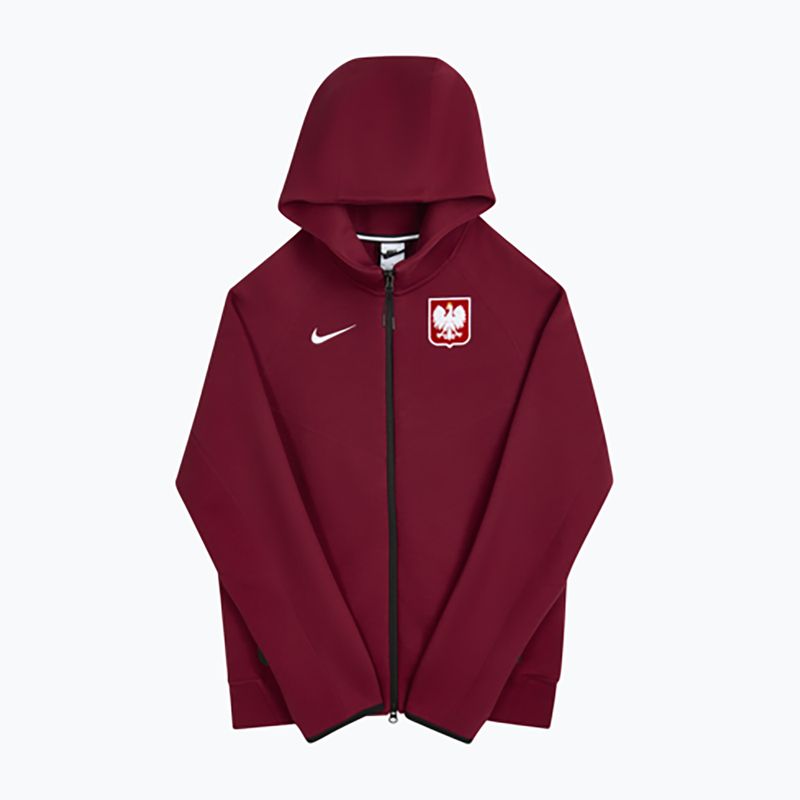 Men's football sweatshirt Nike Tech Fleece Poland Full Zip Hoodie team red 3