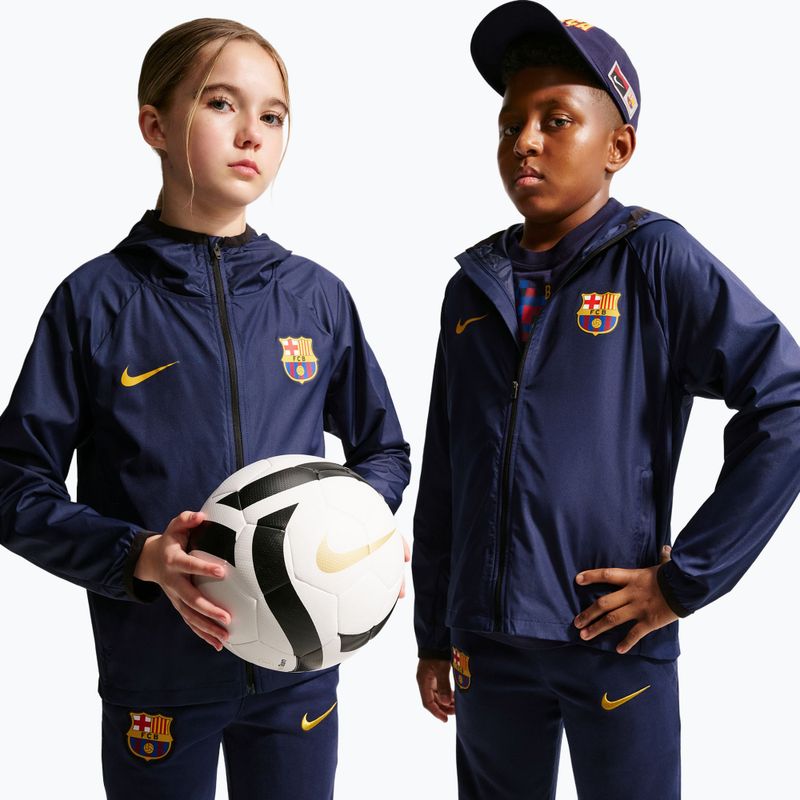 Children's football jacket Nike FC Barcelona Academy Pro blackened blue/black/mineral yellow