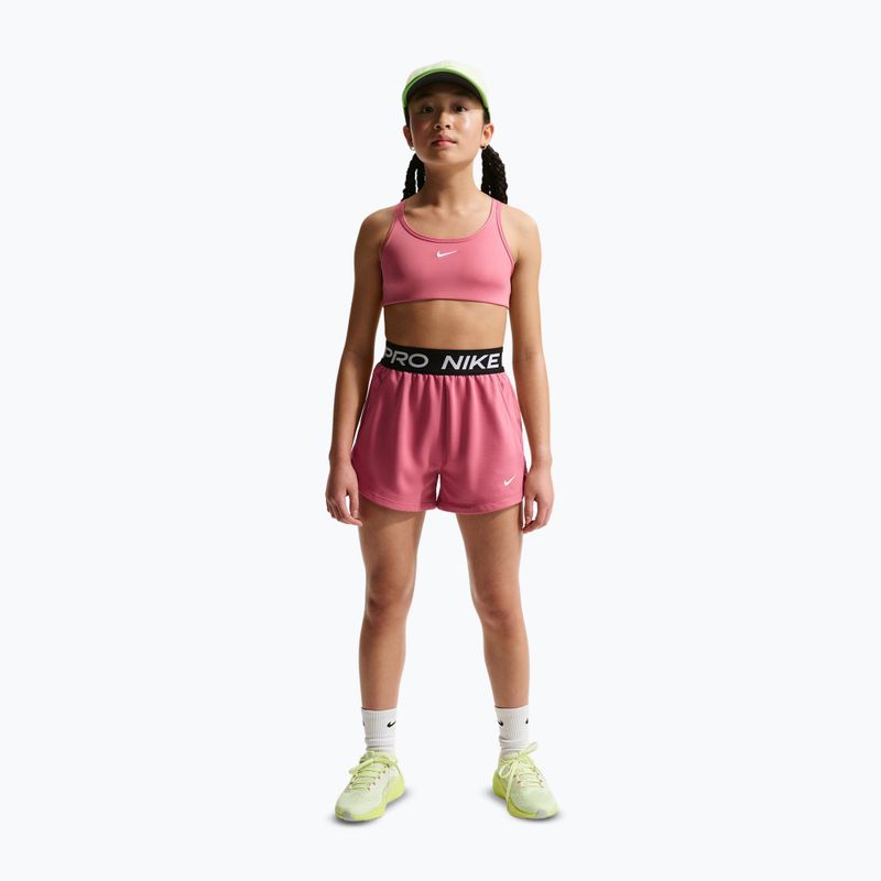 Nike Pro Fleece children's shorts Dri-Fit peony/peony/black/white 2
