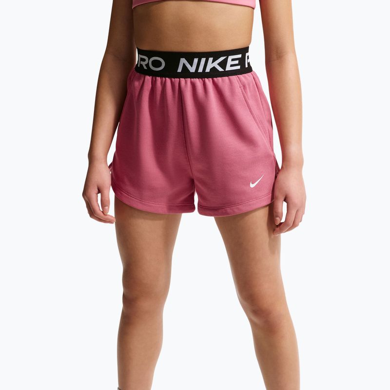 Nike Pro Fleece children's shorts Dri-Fit peony/peony/black/white 4