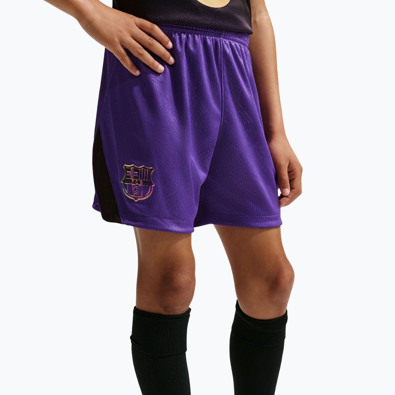 Children's football shorts Nike FC Barcelona 2026/27 Stadium Away field purple/black/black 7