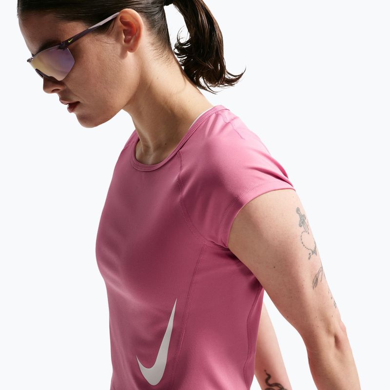 Women's running T-shirt Nike Swoosh Run Dri-Fit peony/photon dust/white 5