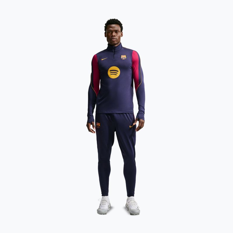 Men's football sweatshirt Nike FC Barcelona Strike Soccer Drill Top blackened blue/mineral yellow 2