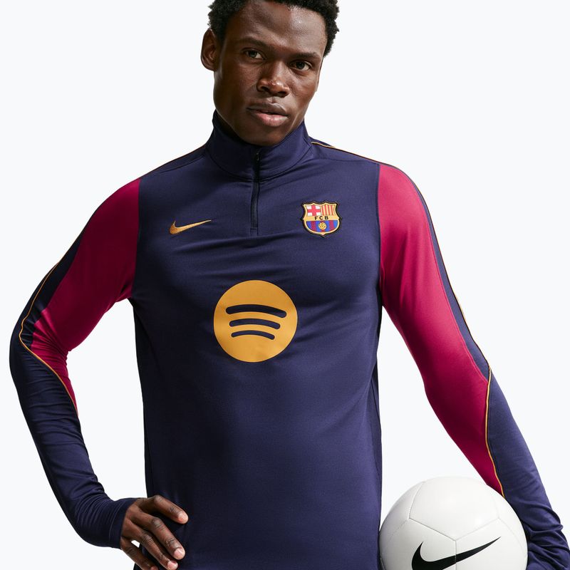 Men's football sweatshirt Nike FC Barcelona Strike Soccer Drill Top blackened blue/mineral yellow 4