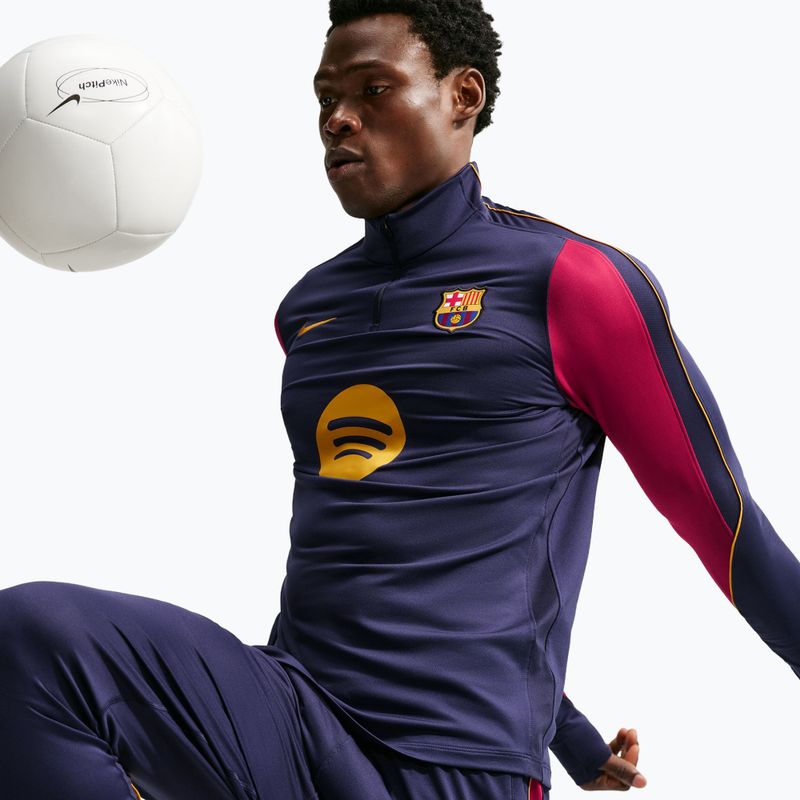 Men's football sweatshirt Nike FC Barcelona Strike Soccer Drill Top blackened blue/mineral yellow 5