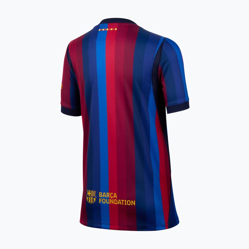 Children's football shirt Nike FC Barcelona Dri-Fit Stadium Home deep garnet/blue void/mineral yellow 2