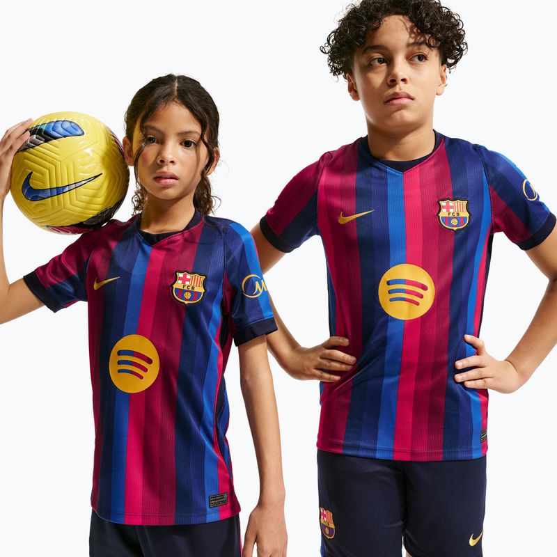 Children's football shirt Nike FC Barcelona Dri-Fit Stadium Home deep garnet/blue void/mineral yellow 4