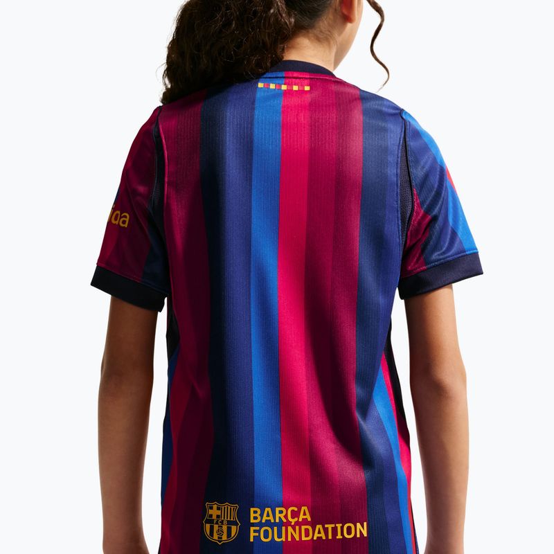 Children's football shirt Nike FC Barcelona Dri-Fit Stadium Home deep garnet/blue void/mineral yellow 7