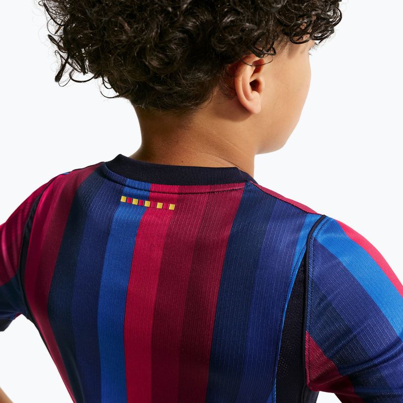 Children's football shirt Nike FC Barcelona Dri-Fit Stadium Home deep garnet/blue void/mineral yellow 11