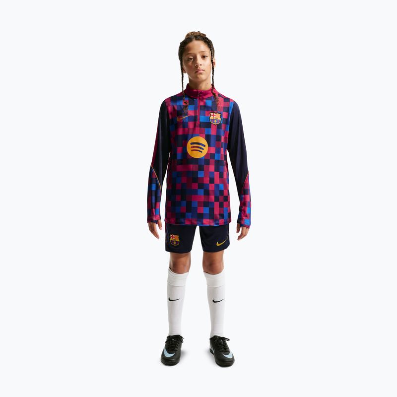 Children's football sweatshirt Nike FC Barcelona Dri-Fit Strike Drill Top noble red/noble red/mineral yellow 2