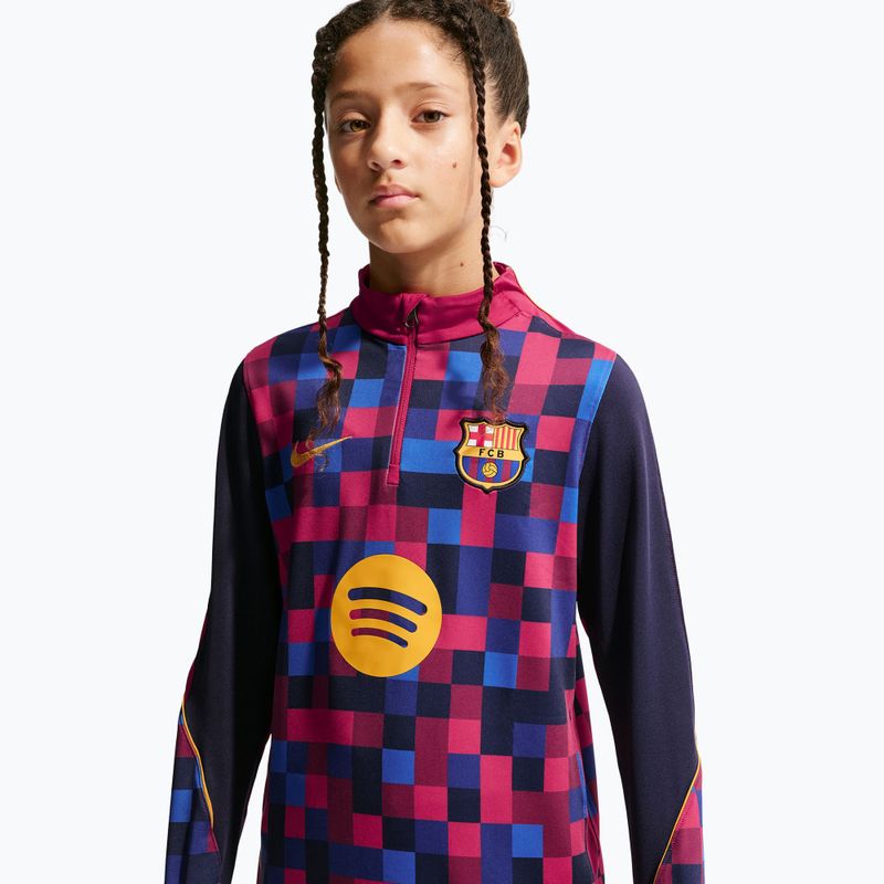 Children's football sweatshirt Nike FC Barcelona Dri-Fit Strike Drill Top noble red/noble red/mineral yellow 4