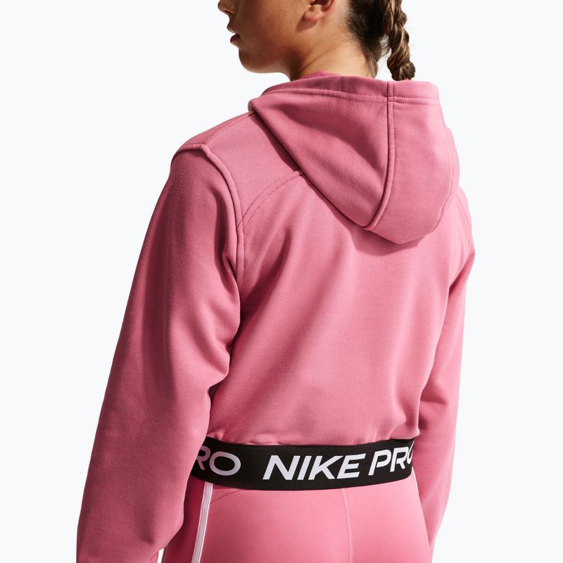 Children's sweatshirt Nike Pro Fleece Dri-Fit Full-Zip peony/peony/black/white 4
