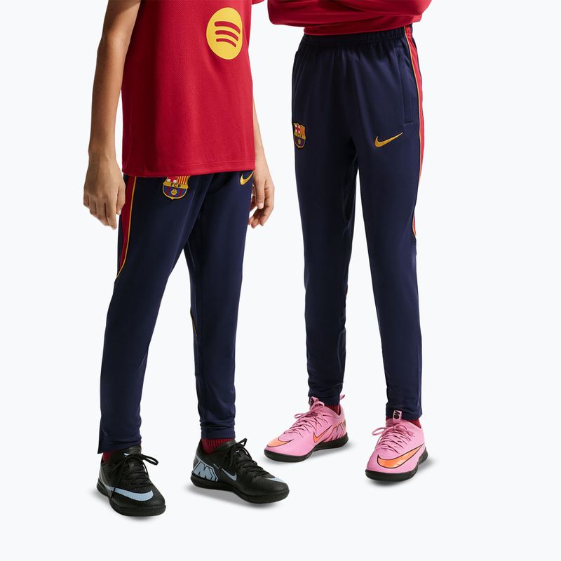 Children's football trousers Nike FC Barcelona Strike Dri-Fit blackened blue/noble red/yellow